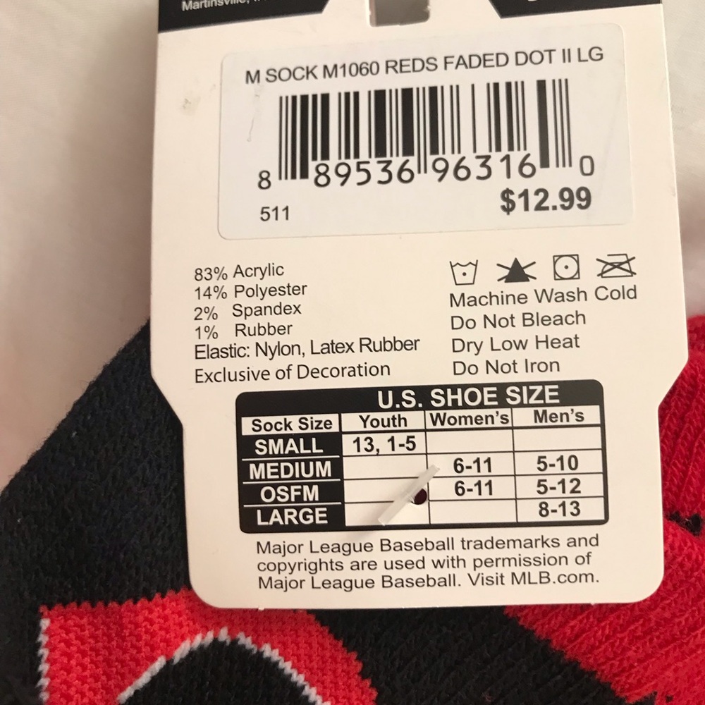 lot 5 pair chicago reds baseball gripper socks - Picture 7 of 7